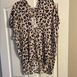 Karlie Brown and Black Blouse Elegant Top